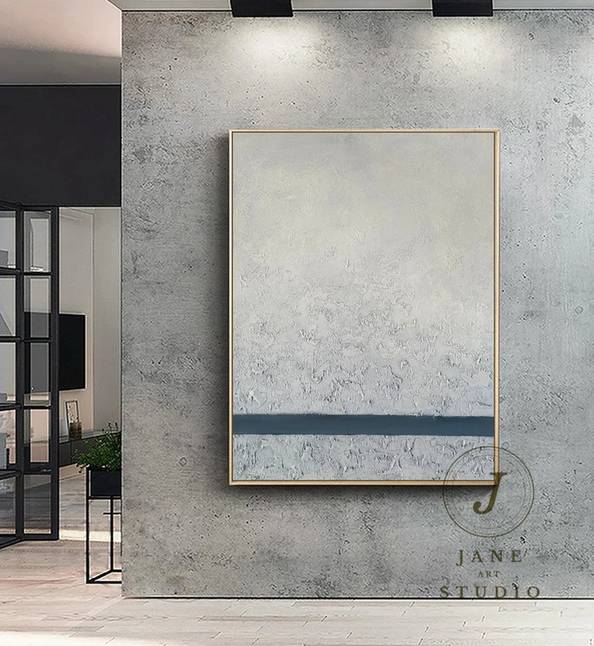 Abstract Original Handmade Painting Acrylic Gray Abstract Canvas Artwork QD6DF